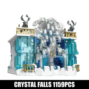 PELĒJUMA KARALIS Celtniecības Bloki Radošo KM Crystal Falls Modelis Nosaka Asambleja, Ķieģeļu Kids Izglītojošās Rotaļlietas Ziemassvētku Dāvanas