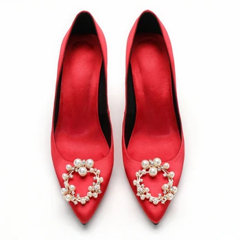 Sarkana kāzu kurpes sieviešu līgava kurpes master kāzu kleitu pērle rhinestone līgavas augstiem papēžiem ērti un nav noguris kājām